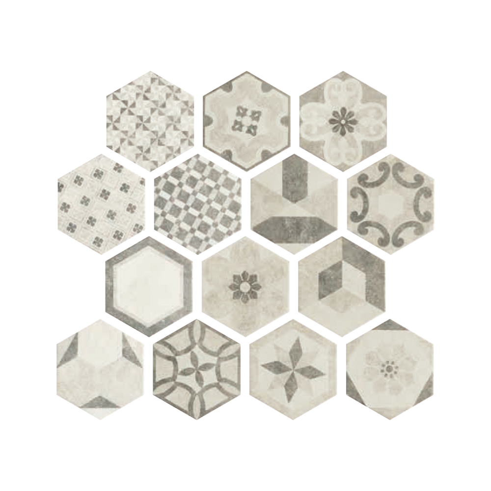 Carrelage décoratif hexagonal à motif...