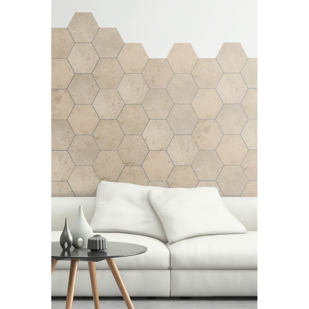 Stone travertin classic hexagone