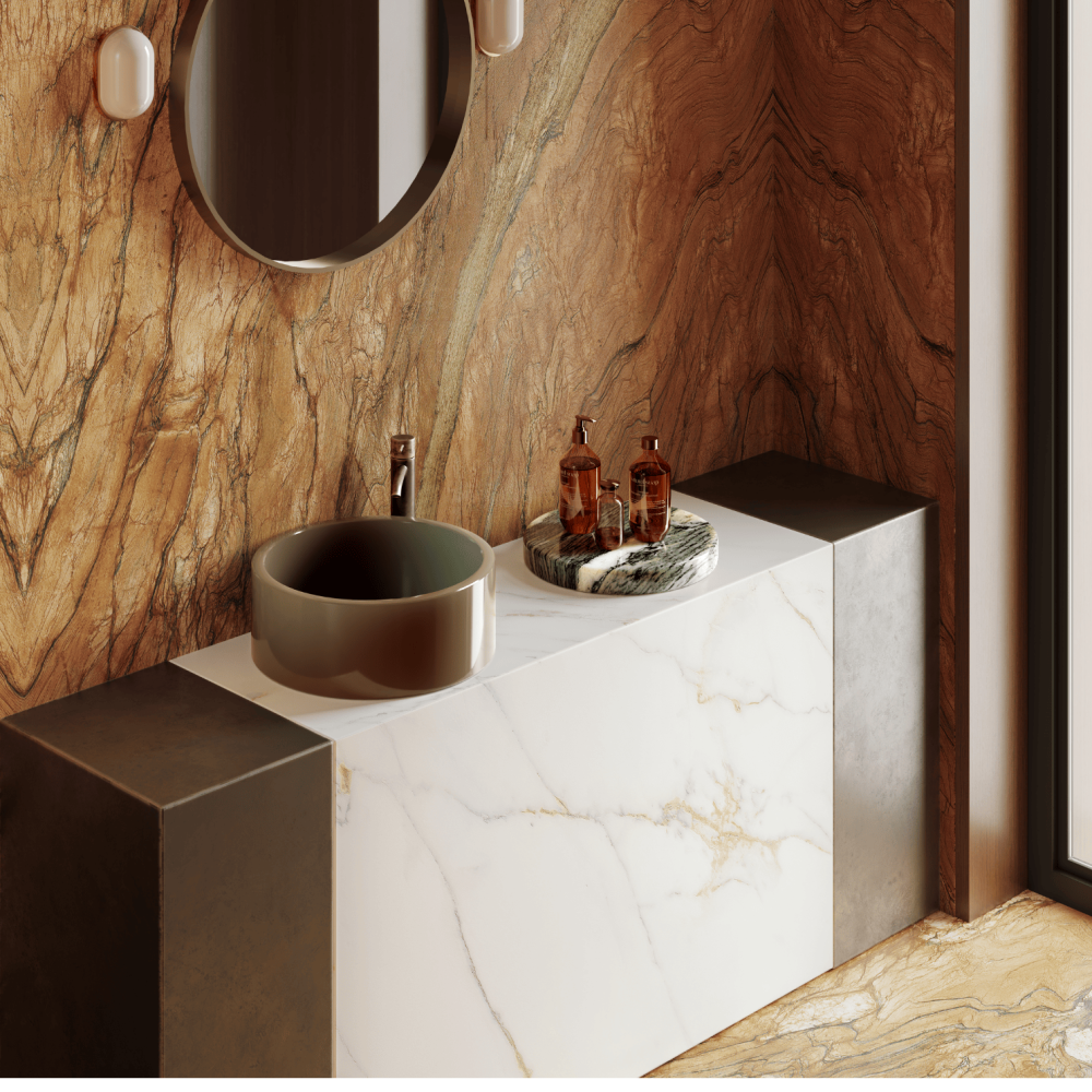 Plan meuble salle de bain - OCHIR WHITE