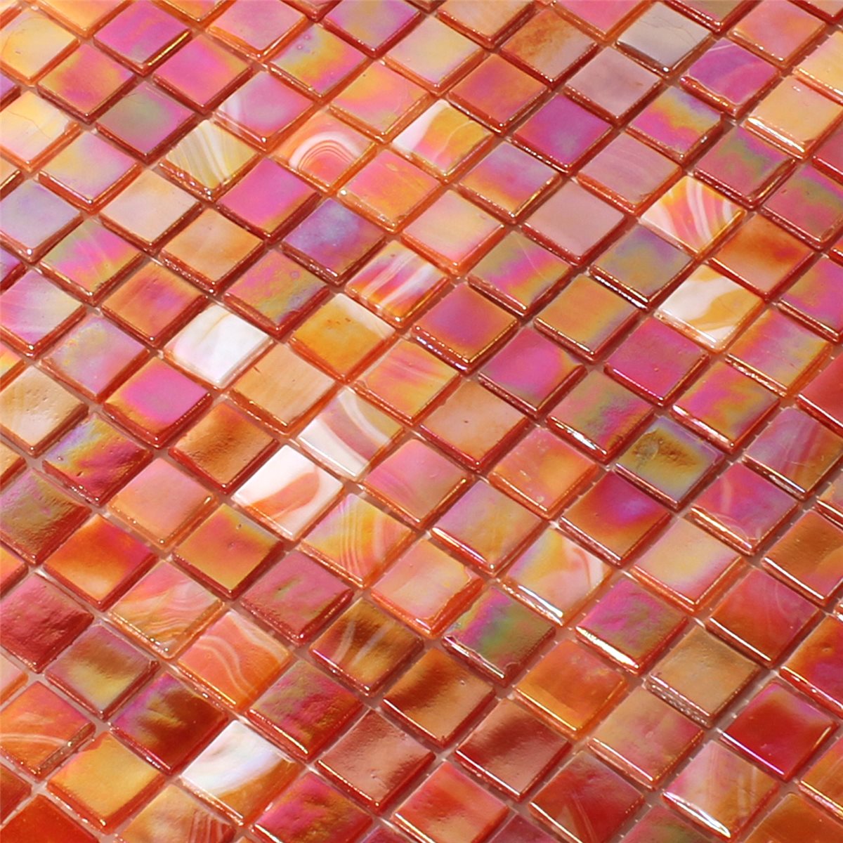 mosaique piscine rouge