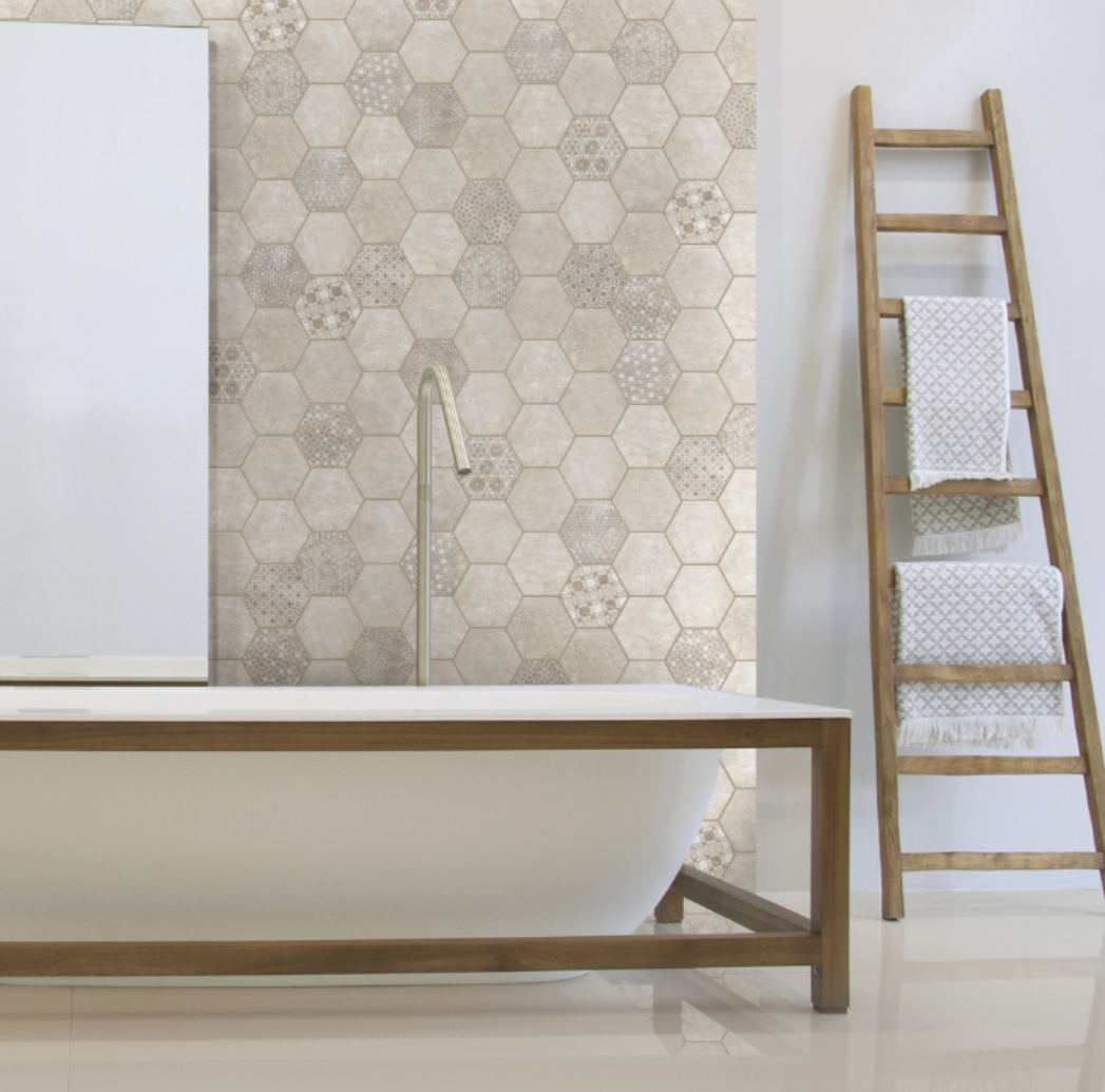 Carrelage hexagonal sol